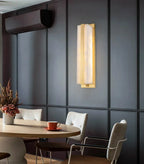 Modern Alabaster Bar Wall Sconce in Contemporary Dining Room