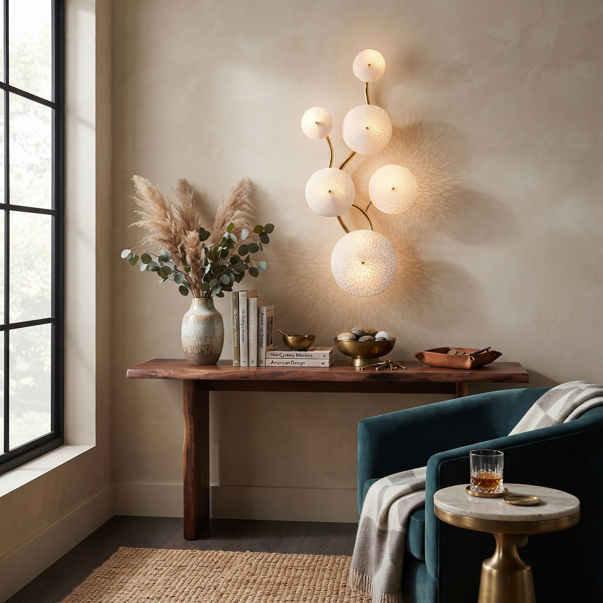 Ceramic Petal Cluster Wall Sconce