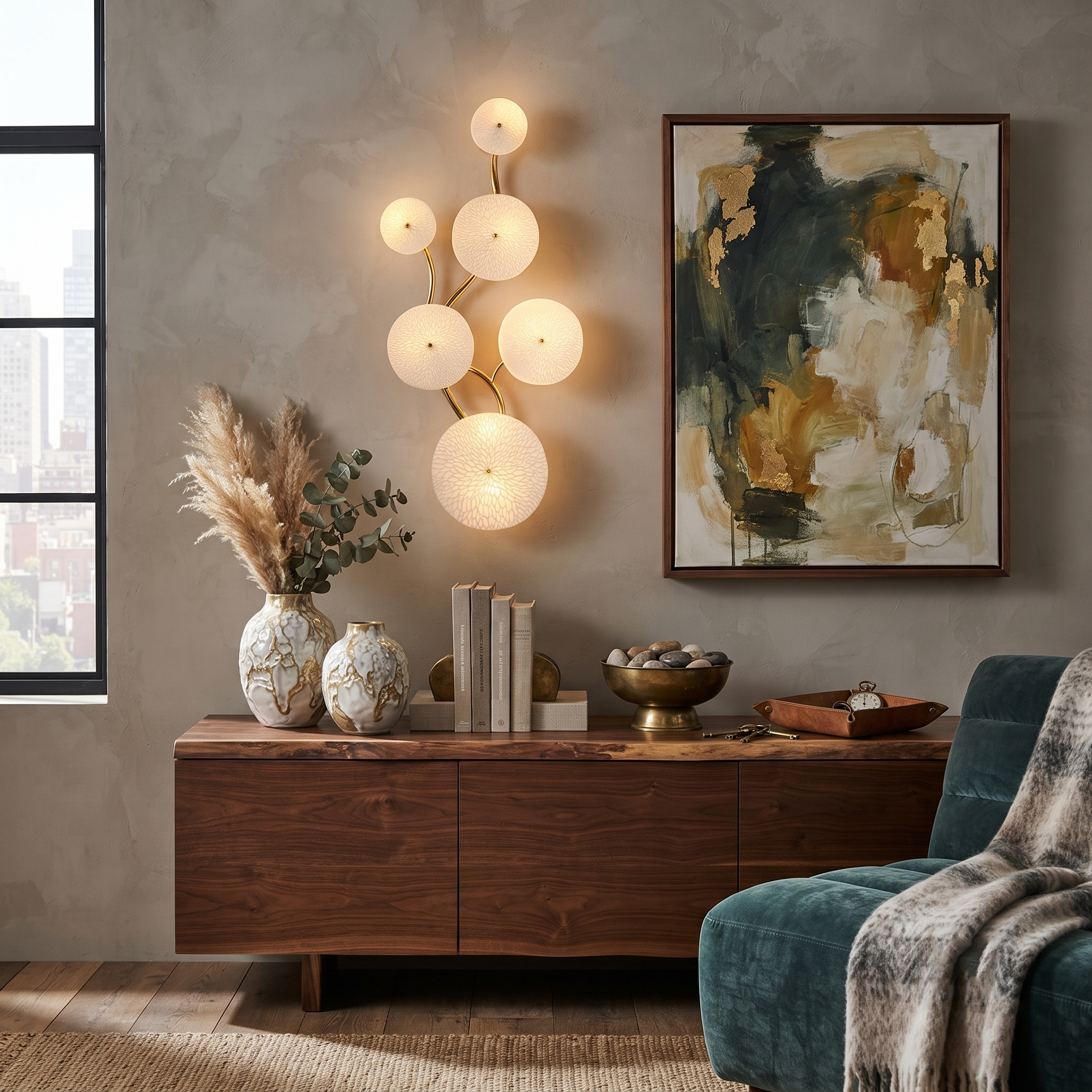 Ceramic Petal Cluster Wall Sconce