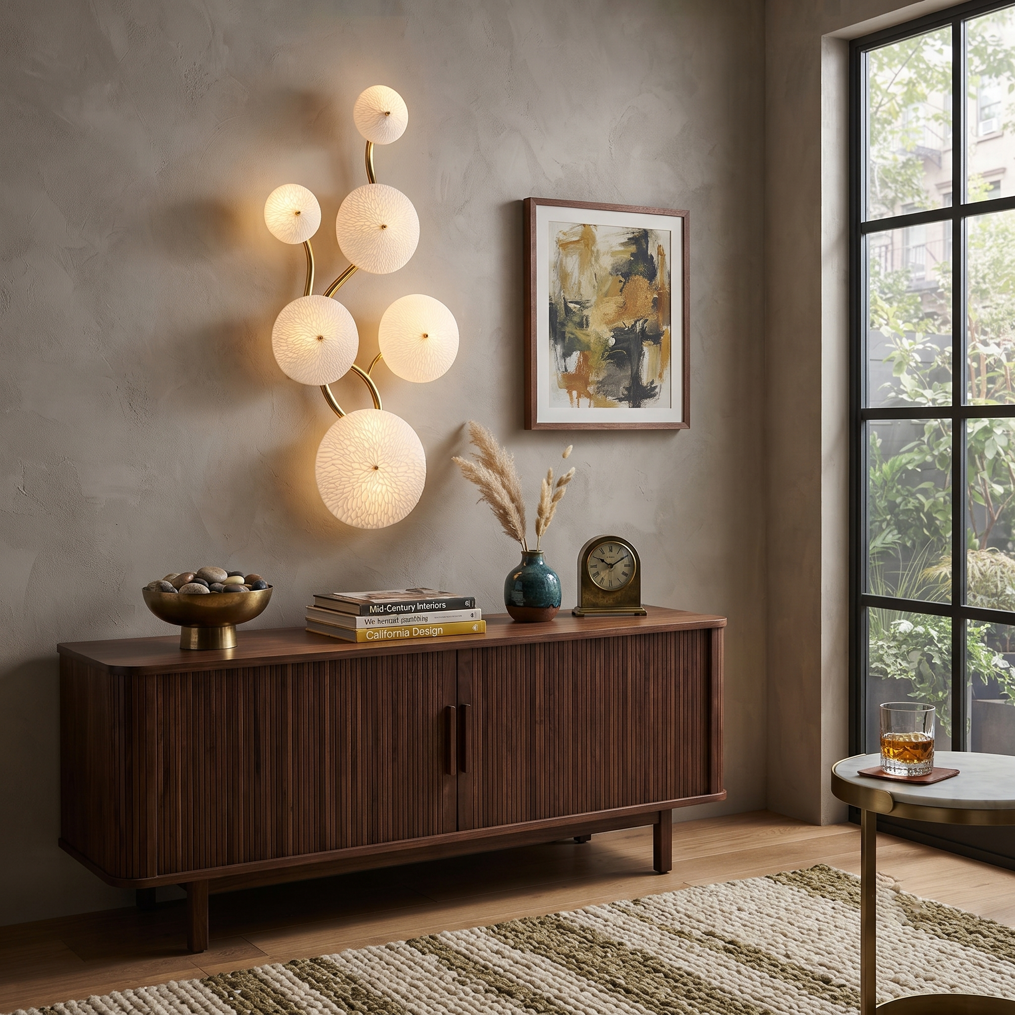 Ceramic Petal Cluster Wall Sconce