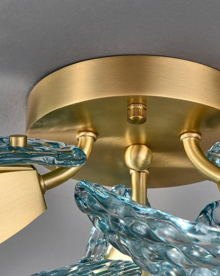 Close Up View of Brass Canopy and Arm Connection Structure