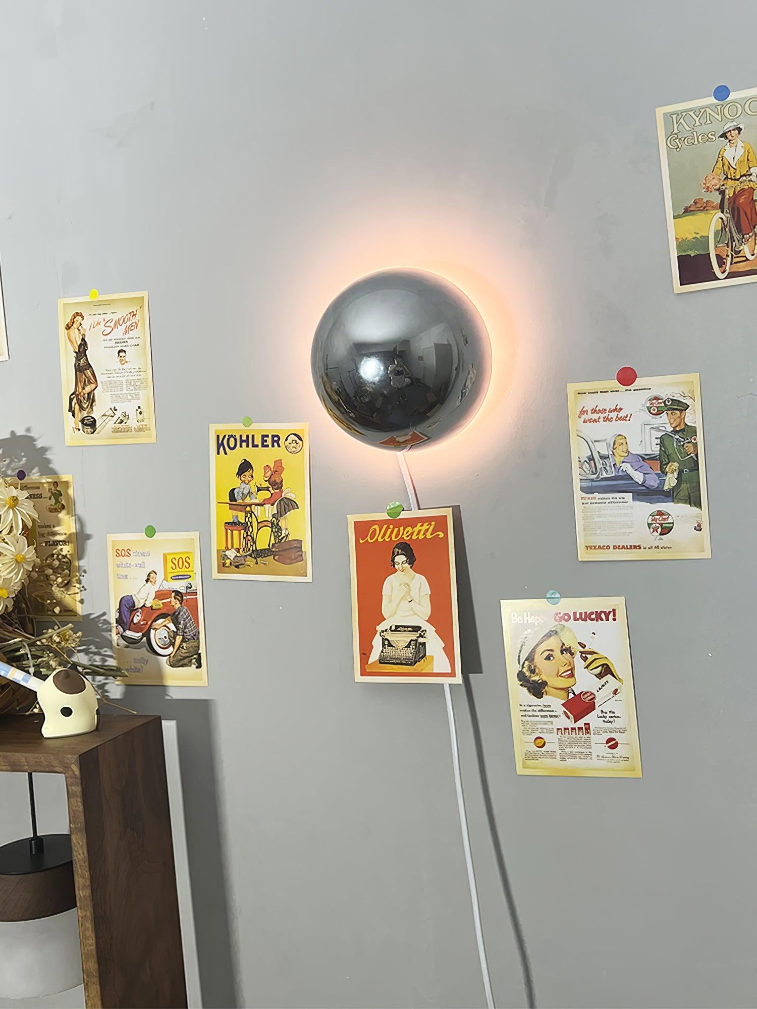 Chrome Sphere Wall Sconce