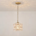 Illuminated Modern Floral Art Glass Mini Pendant Light Studio Shot