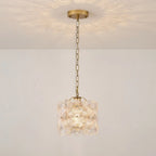 Illuminated Modern Floral Art Glass Mini Pendant Light Studio Shot