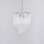 Side View of Modern Brass Ice Rod Chandelier Studio Display