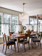 Modern Brass Ice Rod Chandelier in Formal Dining Room
