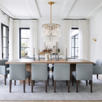 Modern Multi-Tier Fluted Art Glass Chandelier in Bright Dining Room