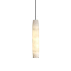Illuminated Modern Cylindrical Alabaster Art Glass Pendant Light Studio Shot