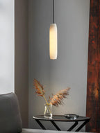 Modern Cylindrical Alabaster Pendant Light in Coziness Corner