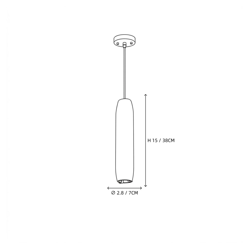 Modern Cylindrical Alabaster Art Glass Pendant Light Line Art Dimension Diagram
