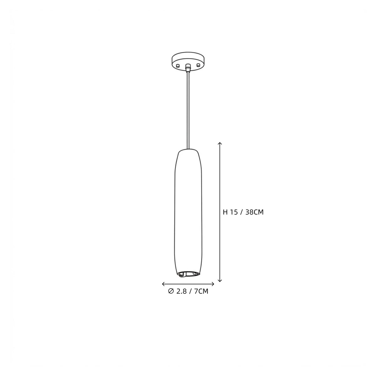 Modern Cylindrical Alabaster Art Glass Pendant Light Line Art Dimension Diagram