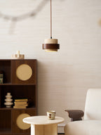 Travertine Wood Band Pendant Lamp