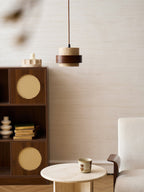 Travertine Wood Band Pendant Lamp