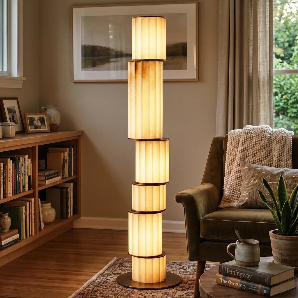 Column Alabaster Floor Lamp