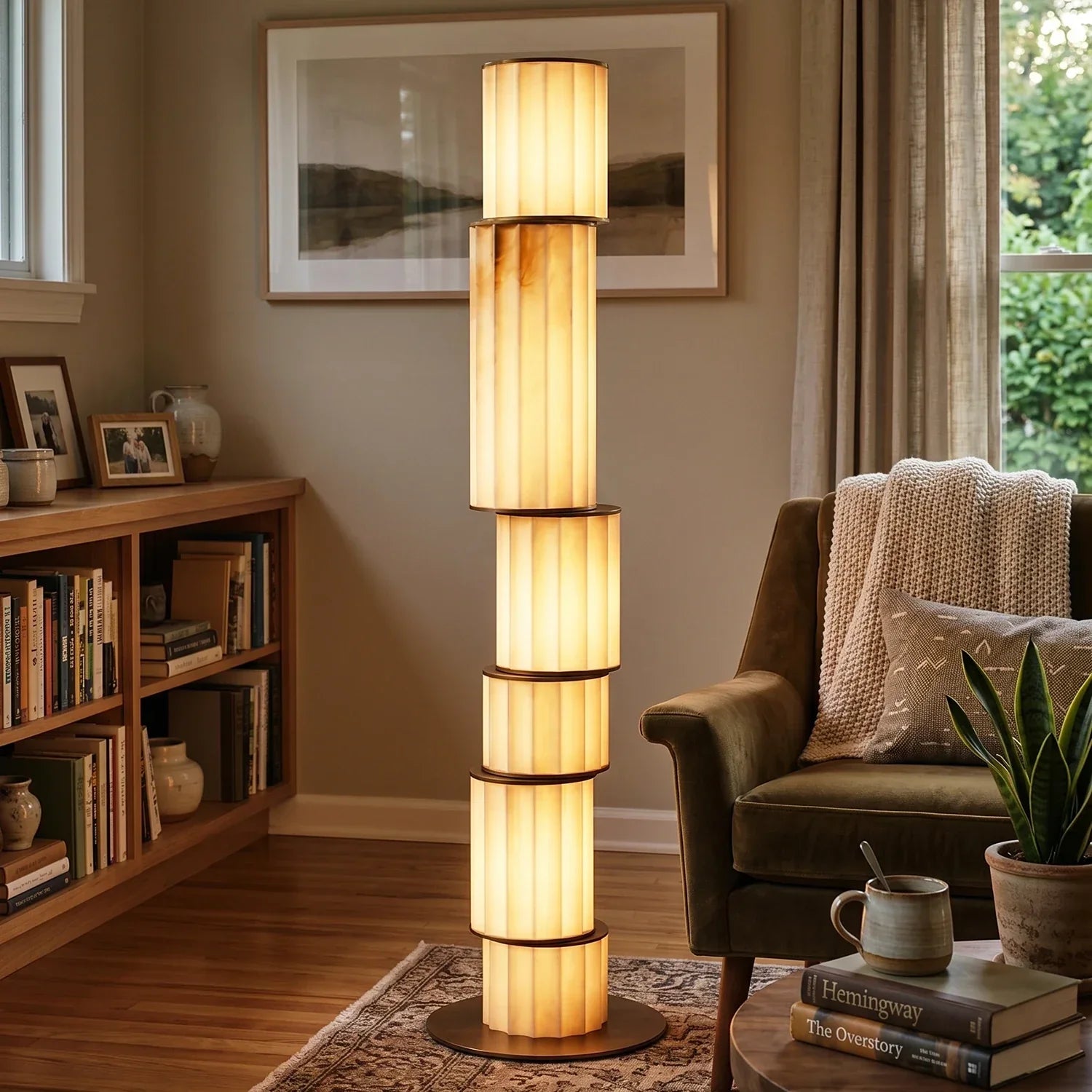 Column Alabaster Floor Lamp