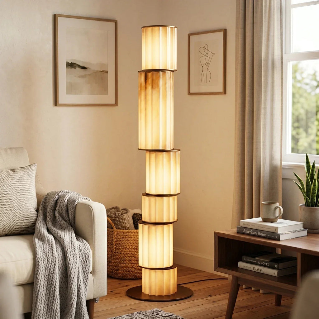 Column Alabaster Floor Lamp