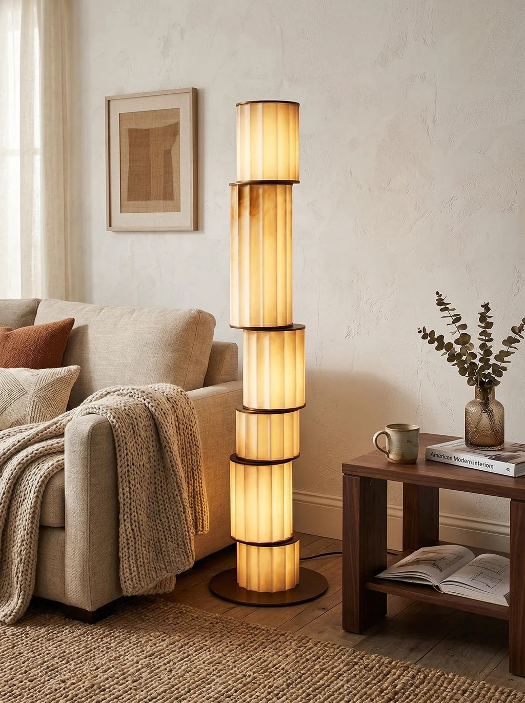 Column Alabaster Floor Lamp