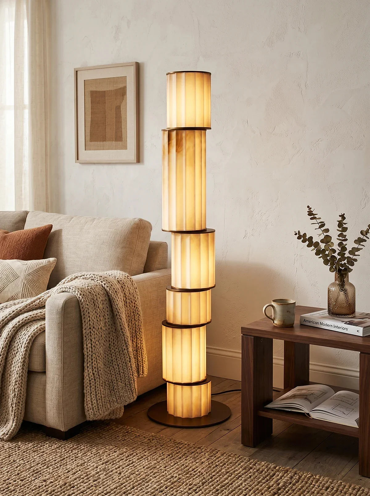 Column Alabaster Floor Lamp