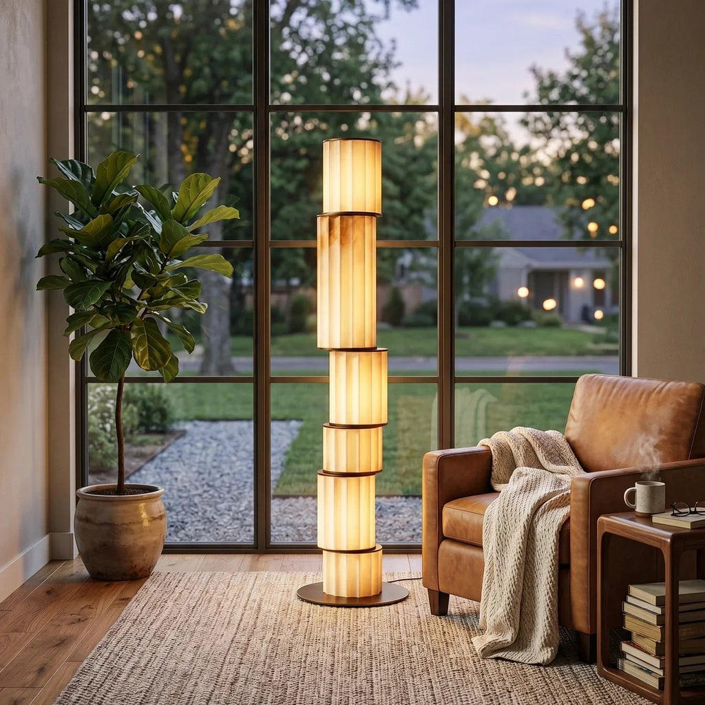 Column Alabaster Floor Lamp