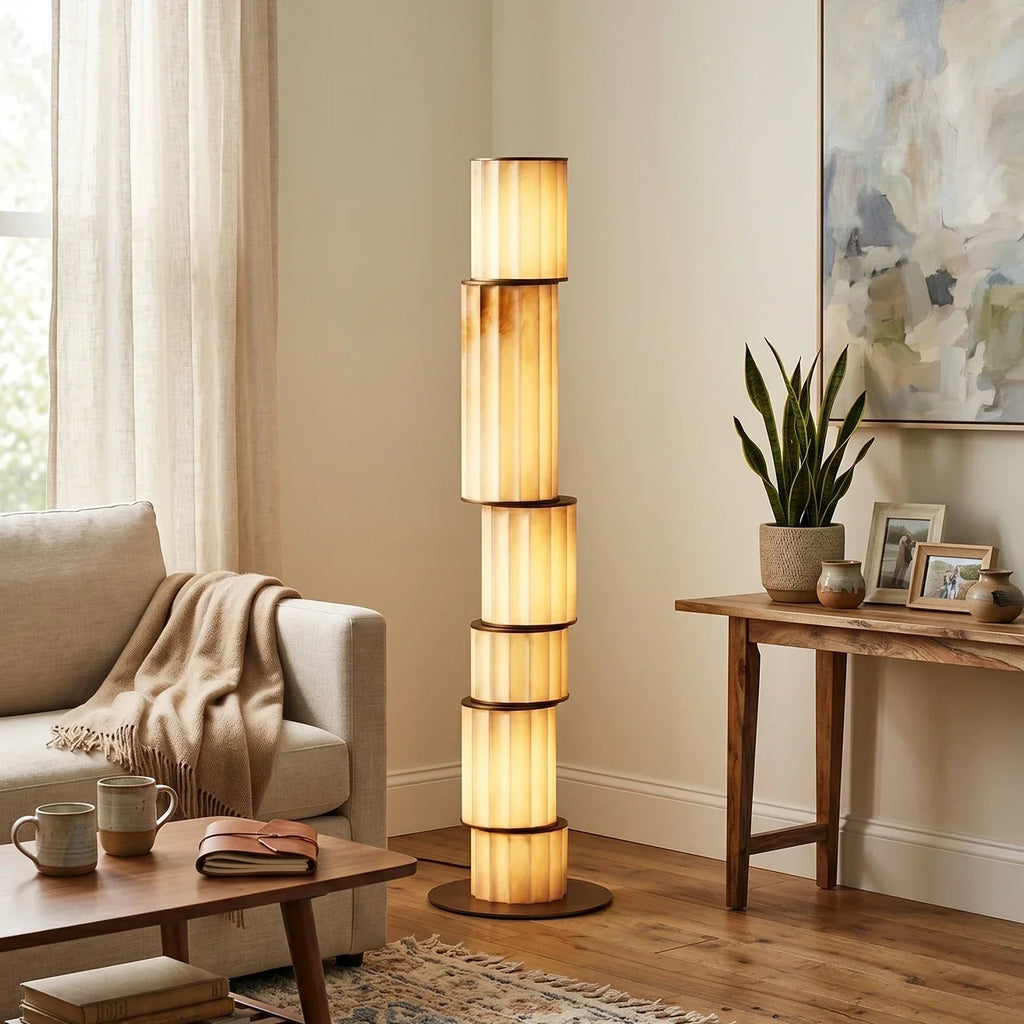 Column Alabaster Floor Lamp