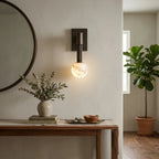 Columnar Obra Spherical Alabaster Wall Lamp