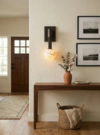 Columnar Obra Spherical Alabaster Wall Lamp