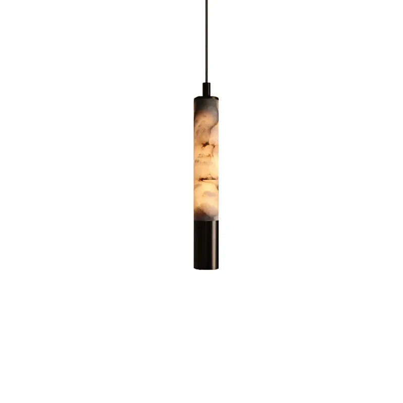 Illuminated Modern Alabaster Art Glass Pendant Light Studio Display
