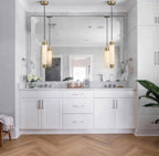 Modern Alabaster Art Glass Pendant Lights in Luxury Bathroom