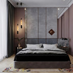 Modern Alabaster Art Glass Pendant Light in Master Bedroom Interior