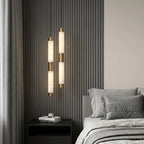 Modern Multi-Tier Alabaster Pendant Lights in Contemporary Bedroom