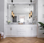 Modern Alabaster Art Glass Pendant Lights in Luxury Bathroom Vanity