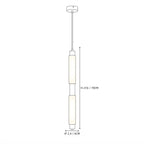 Modern Two-Tier Alabaster Pendant Light Line Art Dimension Diagram