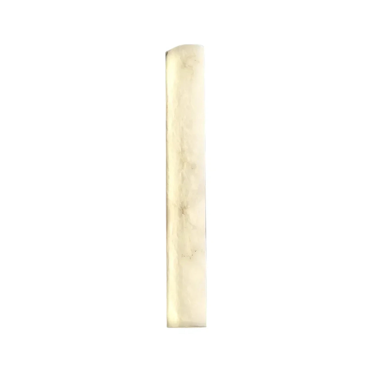 Modern Vertical Cylindrical Alabaster Art Glass Wall Sconce on Pure White Background