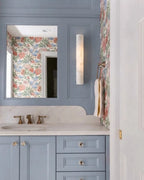 Modern Alabaster Art Glass Wall Sconce in Bathroom Vanity Setting