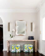 Modern Vertical Cylindrical Alabaster Wall Sconces in Entryway