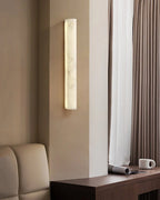 Modern Alabaster Art Glass Wall Sconce in Living Space
