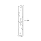 Modern Vertical Cylindrical Alabaster Art Glass Wall Sconce Line Art Dimension Diagram
