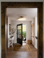 Modern Ceiling Light in Rustic Hallway Entryway