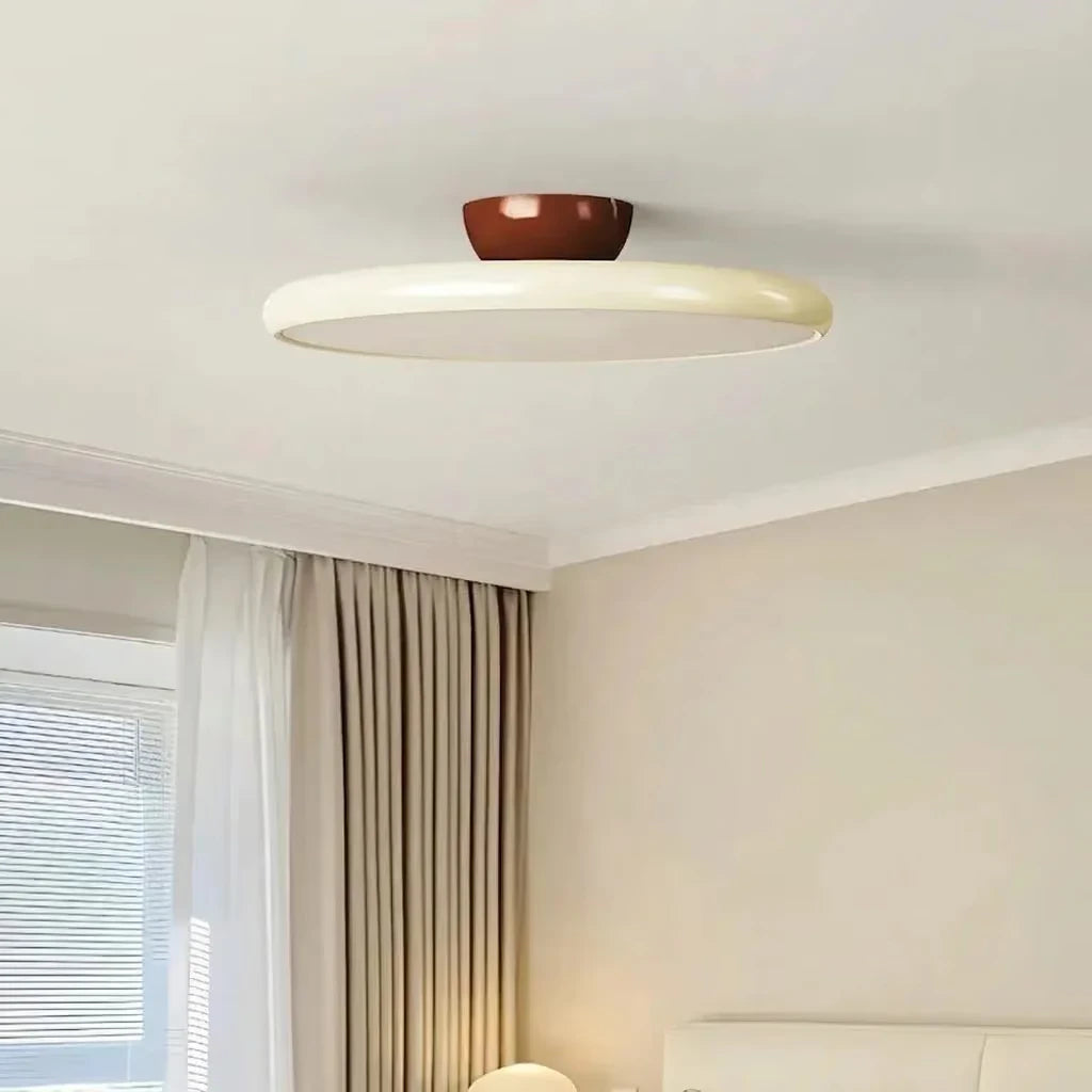 Modern Ultra-Thin Wood Ceiling Light in Master Bedroom Setting