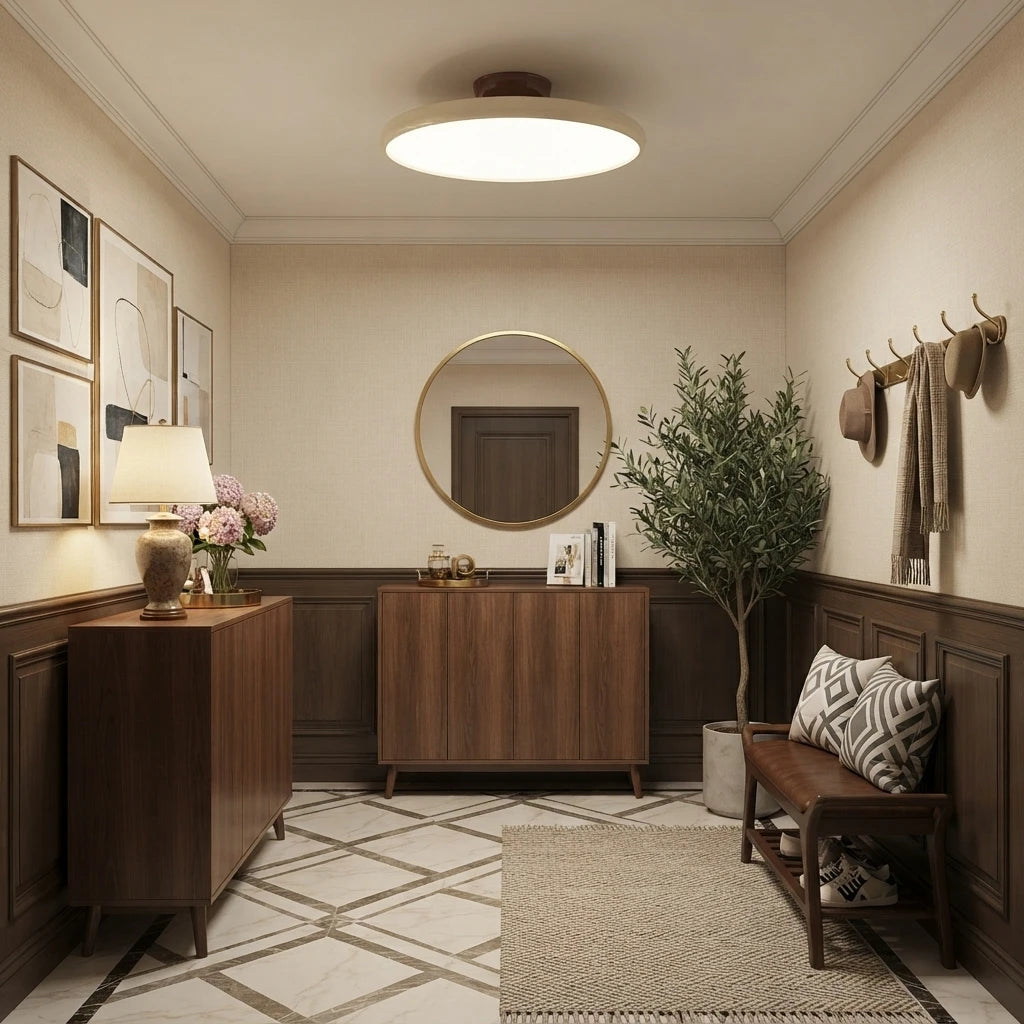 Modern Wood Ceiling Light in Entryway Foyer