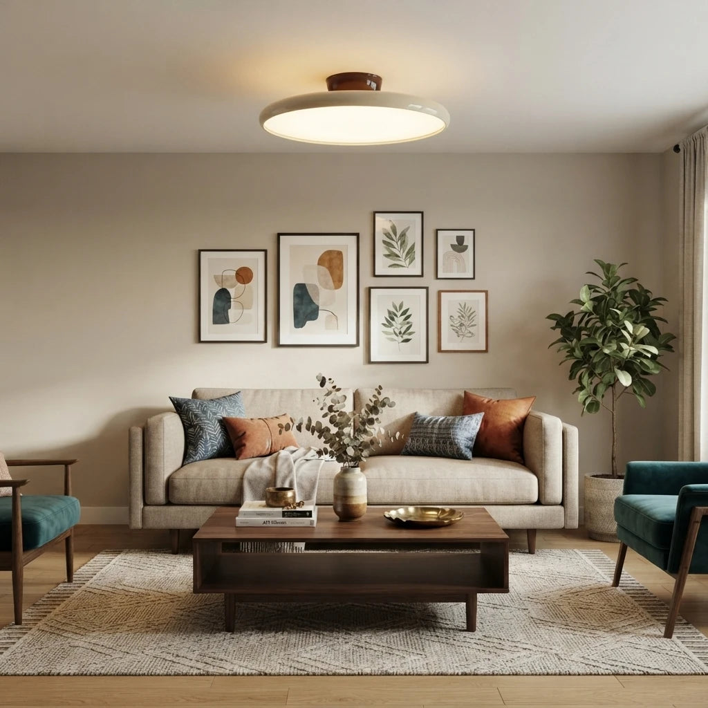 Modern Ultra-Thin Ceiling Light in Contemporary Living Room