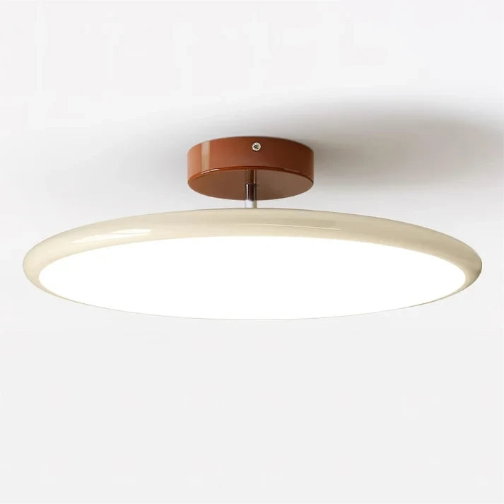 Side View of Illuminated Modern Ultra-Thin Round Ceiling Light
