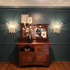 Modern Petal Art Glass Wall Sconces in Luxury Interior Setting