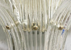 Close Up View of Petal Glass Shades and Brass Screw Connections