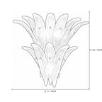 Modern Multi-Tier Petal Art Glass Wall Sconce Line Art Dimension Diagram