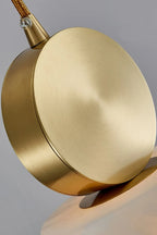 Close Up View of Brass Connector and Square Alabaster Shade