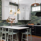 Modern Square Alabaster Pendant Light in Kitchen Interior
