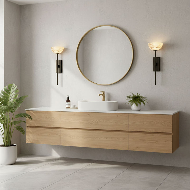Cupa Alabaster Torchiere Sconce