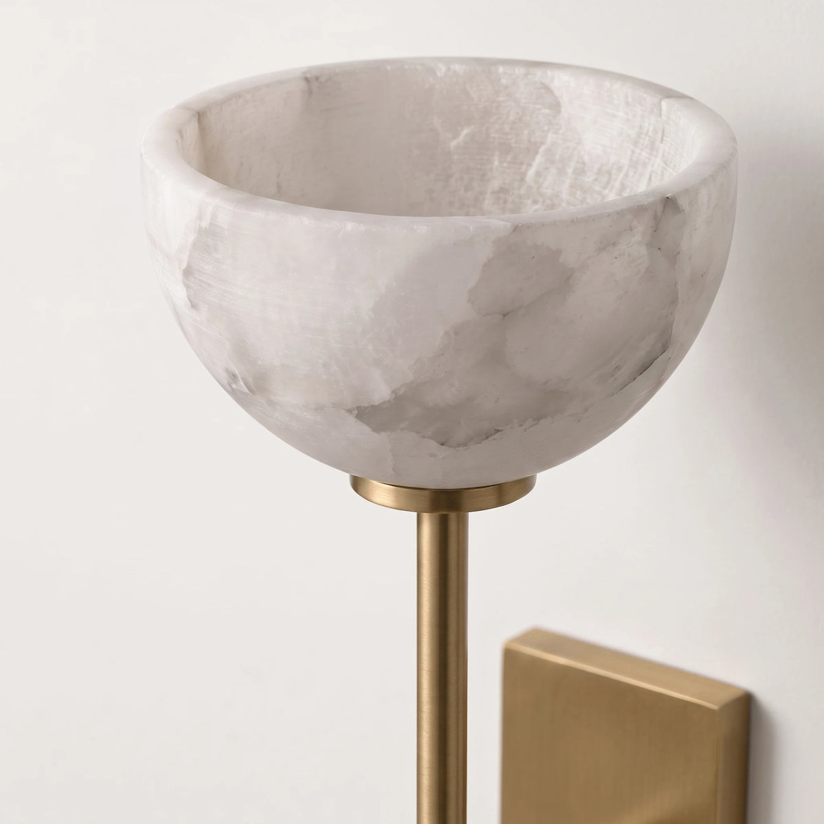 Close Up View of Natural Alabaster Bowl Shade and Vein Details