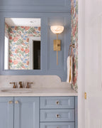 Modern Alabaster Bowl Wall Sconce in Luxury Bathroom Setting